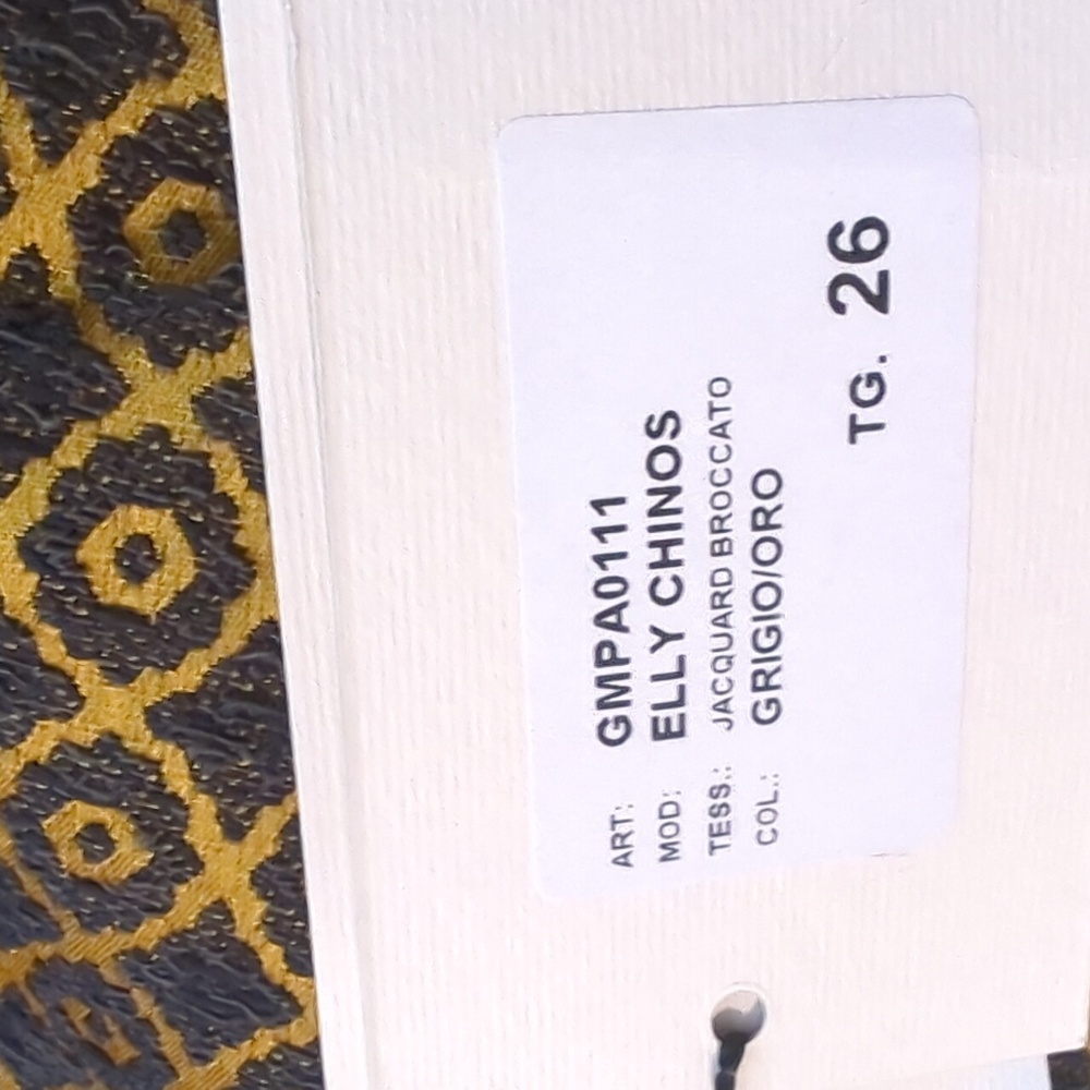 NWT Sz 26 black and bronze jacquard trousers - Picture 5 of 11